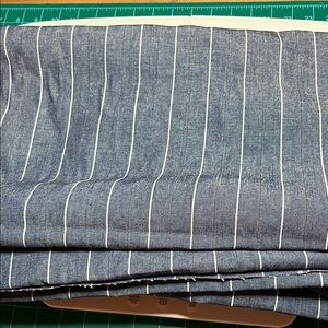 Blue and White Striped Denim